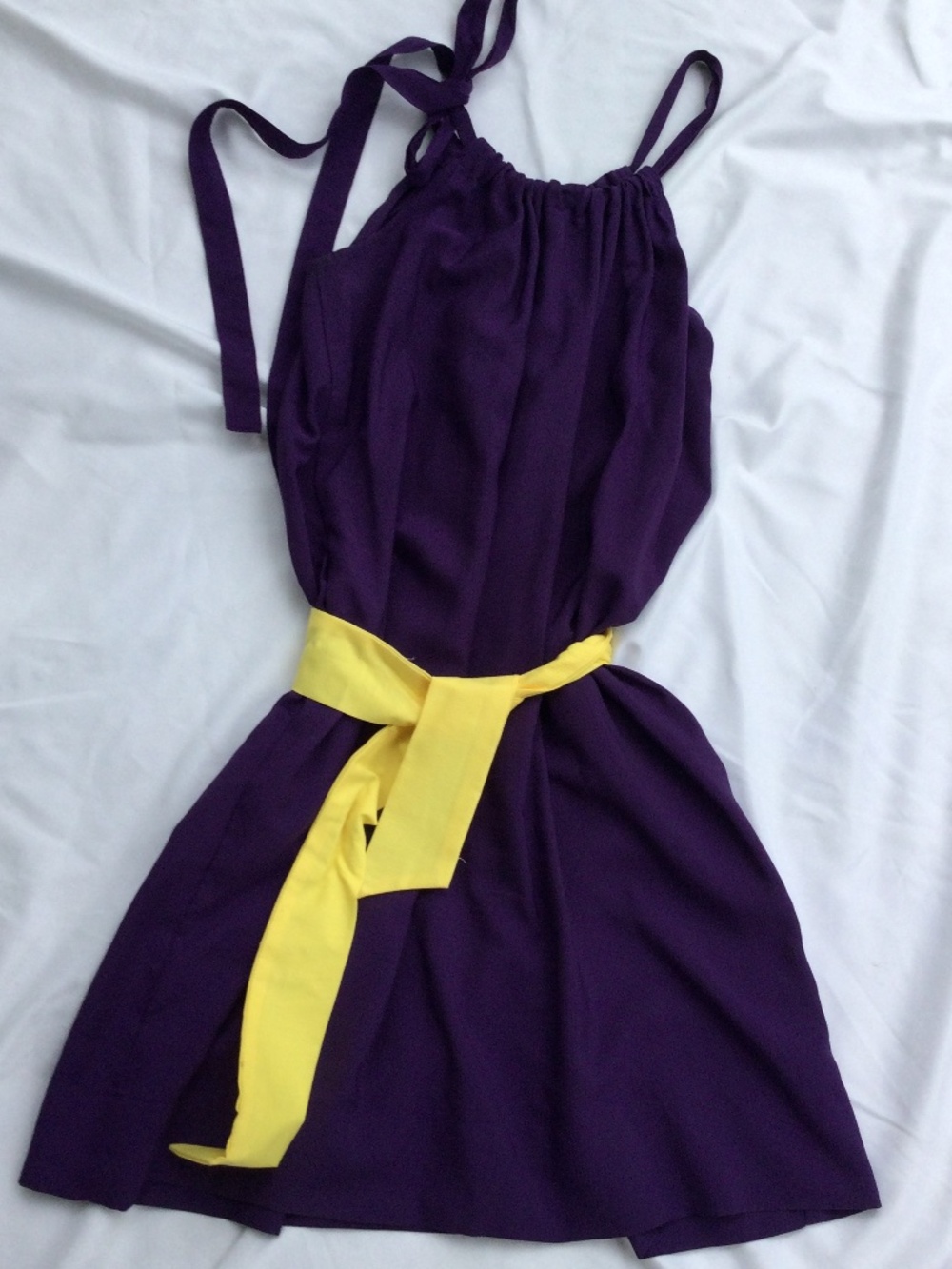 Old Navy Purple Pillowcase Sundress with Gold Belt or Bow, size Large